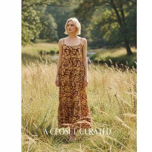 Souer Prodisa Maxi Dress XS Brown Yellow NEW